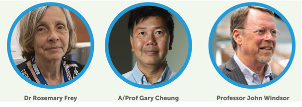 Dr Rosemary Frey, Associate Prf Gary Cheung & Professor John Windsor